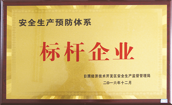 201612,安全生產(chǎn)預(yù)防體系標(biāo)桿企業(yè)